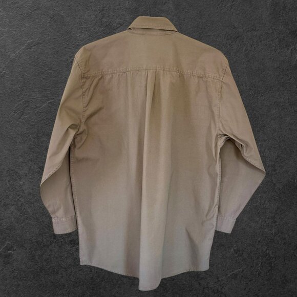 Red Rock Canyon Men's Big & Tall Thick Khaki Tan Cotton Denim Button Down Shirt - Picture 2 of 8